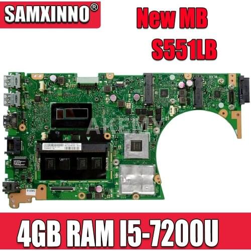 Akemy S551LN Mainboard For ASUS S551LN S551LB S551L Vivobook Laptop motherboard I5-4210U GT840M 4G RAM REV2.2 Test