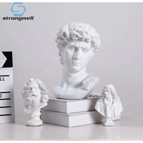 Strongwell Nordic Resin Sketch Head Statue Non-gypsum Bust Mini Classic David Figurines Miniatures Sculpture Ornaments And Gifts