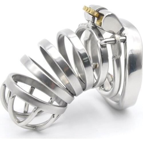 Stainless Steel Stealth Lock Male Chastity Device with Anti-Shedding Ring,Cock Cage,Chastity Belt,Penis Ring Adult Game For Men