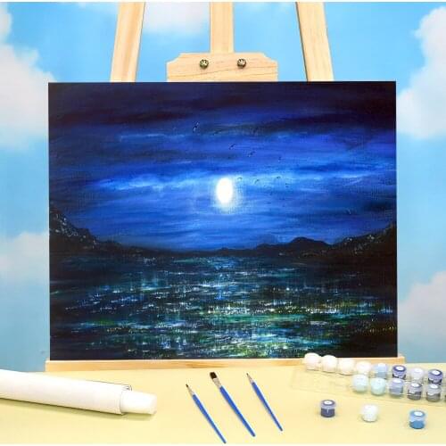 Natural Scenery Shimmering Sea DIY Paint By Numbers Kit Oil Paints 40*50 Paiting By Numbers Wall Paintings For Handicraft