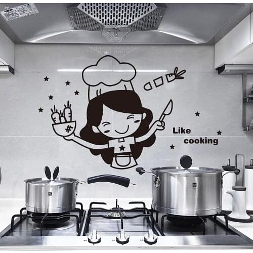 20*30cm Cute Cook Wall Stickers Light Switch Sticker Kitchen Cabinet Door Wall Decal Removable Wall Mural Living Room Home Decor