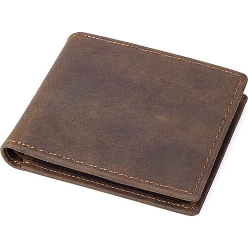 New Mens Short Document Bag RFID Mens Leather Wallet Multi-card Card Bag Small Wallet Coin Pocket