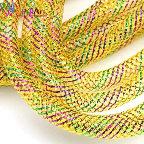 OlingArt 8mm 5M/lot Multicolored lines Mesh Bracelet jewelry DIY fitting With Crystal stones Filled necklace NEW