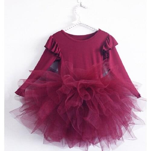 Childrens Dress Girls Dress Ballet Performance Dress Long Sleeve Fashion Dance Elegant Dress Tutu For 1-9y Girl Kids Costume