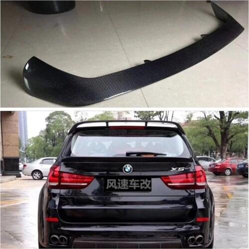 Real Carbon Fiber Rear Trunk Lip Roof Spoiler + Spoiler Wing Fits For BMW X5 F15 2014 2015 2016 2017 2018