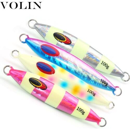 VOLIN 1pc NEW Ocean Fishing Slow Jig Lure 100g 120g 150g Metal Fishing Squid Jig Sea Lure Artificial Fishing Bait