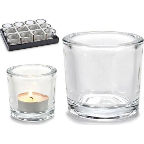 Candleholder Crystal Transparent (6,5 x 6 x 6,5 cm)