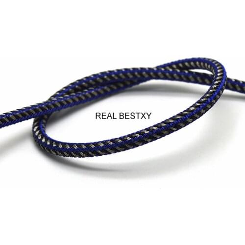 REAL BESTXY 1m/lot 6mm Braided Stainless Steel Rope Cords for Jewerly Bracelets Making Stainless Steel Wire Rope Findings DIY
