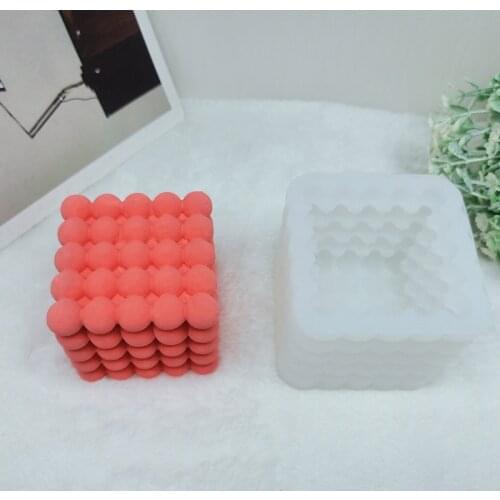 Silicone Candle Mold Square Spherical Magic Cube Diy Aromatherapy Candle Cake Candle Molds for Candle Making