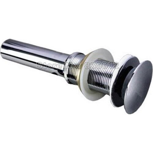 Modern Polished Chrome Brass Large Round Cap Pop UP Sink Basin Waste / Drain Without Overflow Wsd031
