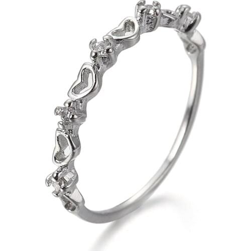 Specially Designed for Women Love Heart Wedding Ring Rings for Women Fashion Simple Silver Plated Cubic Zirconia Ring Jewelry