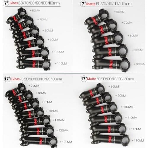 UNO MTB Bicycle Stem Road Mountain Bike Stem MTB 7/17 Degrees Matte / Gloss 70/80/90/100/120/130mm Cycling Bike Parts