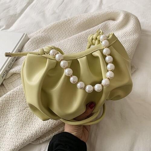 High Quality Women Pearl Handle Handbags Fashion Pu Leather Ladies Crossbody Bags Designer Female Small Shoulder Messenger Bags