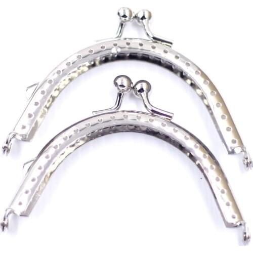 25Pcs Silver Tone Smooth Purse Arch Metal Frame Kiss Clasp Lock Bag Parts Accessories 8.5x6.3cm