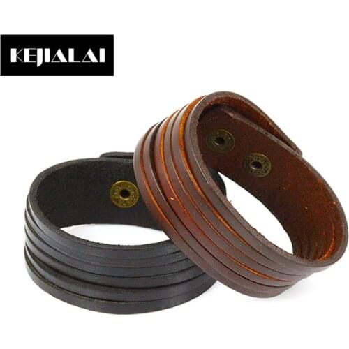 Multilayer PU Leather Bracelets for Men Women Punk Jewelry High Quality Leather Bangle with Clasp Charm Cuff Fashion Accessory