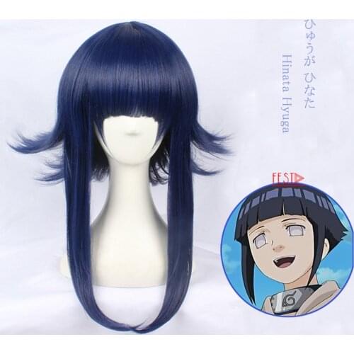 Anime BORUTO Cosplay Wig Hinata Hyuga Wig Women Purple Short Wig Heat-resistant Fiber Hair + Free Wig Cap Woman Man Accessories