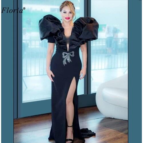 Plus Size Black Women Celebrity Dresses Mermaid Deep V-Neck Red Carpet Dresses Evening Wear Sexy Grand Ceremony Formelle Robes