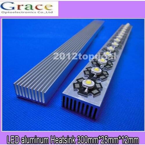 1pcs High Power LED aluminum Heatsink 300mm*25mm*12mm for 1W,3W,5W led emitter diodes