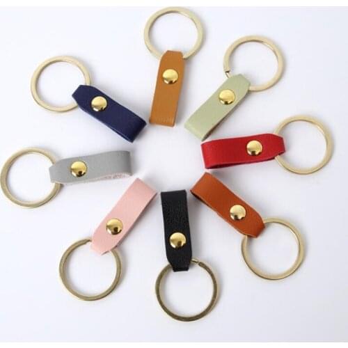 10 PCS PU Artificial Leather Keychain Cute Gift Female PU Wallet Keychains Key Rope Leather Key Chain Creative Keyholde