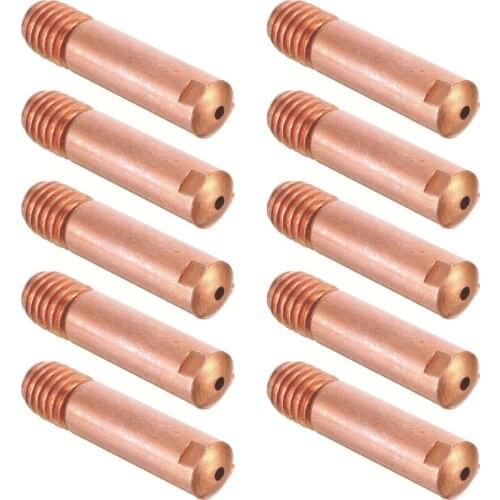 10 Pcs High Quality MB-15AK Mig/Mag 0.8/1.0/1.2mm Welding Torch Contact Tips Thread Gas Nozzle Conductive Soldering Skilful