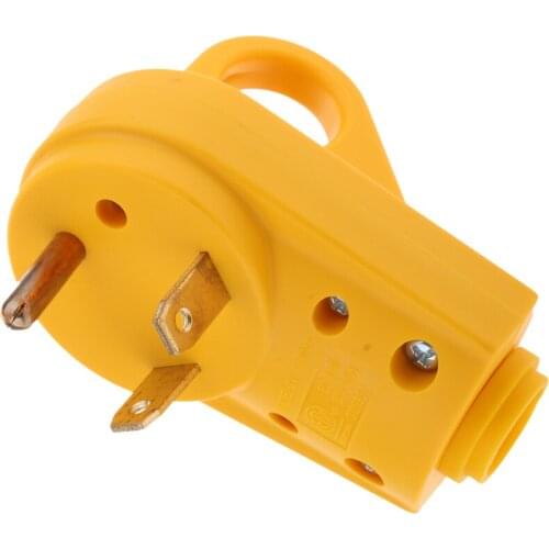 125V 30A Male Plug RV Replacement 10AWG/3C Connector ABS + Copper For RV Boat Camper Motorhome Etc Waterproof Rubber Seal