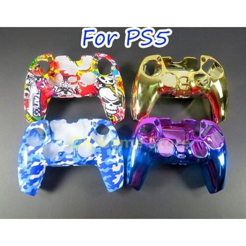 15pcs Protective Case Sleeve Skin Cover Protection Part Handle Plating Colorful Handle Hard Protective Shell For PS5 Controller