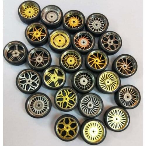 4Pcs/Lot 1:64 Model Modified Tire Diecasts Alloy Wheel Tire Rubber Toy Vehicles General Model Of Car Change Accessories