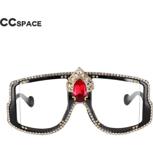 53089 Oversize Lady Sunglasses Luxury Rhinestone Rivet Frame Fashion Charm Women Shade Uv400