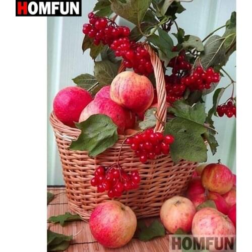 HOMFUN 5D DIY Diamond Embroidery Full Display "Fruit apple scenery" Diamond Painting Square/Round Rhinestones Decor Art A27655