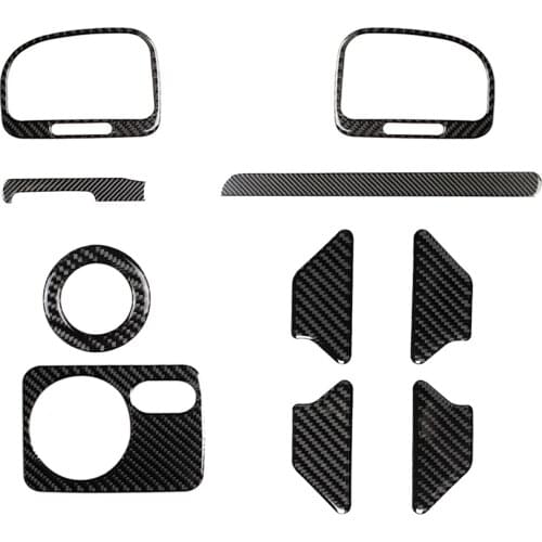 Car Carbon Fiber Center Panel Stickers Replacement For VW Golf 6 MK6 2008-12(Left/ Right Drive)
