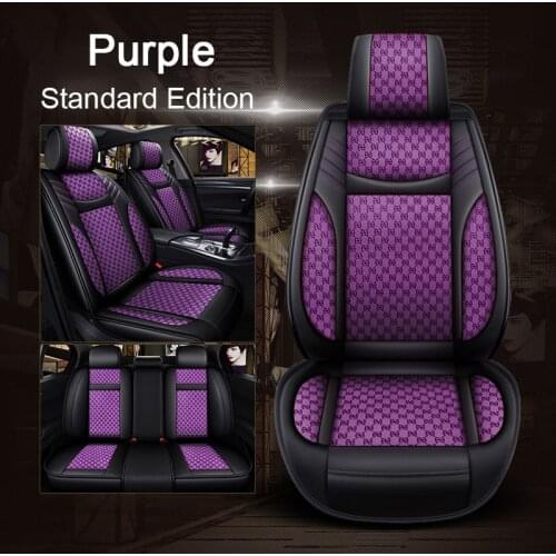 5-Seat Car PU Leather Linen Cushion Front Car Seat Covers Front Rear Fashion for Volkswagen Golf Arteon Bora CC GTI Jetta Passat