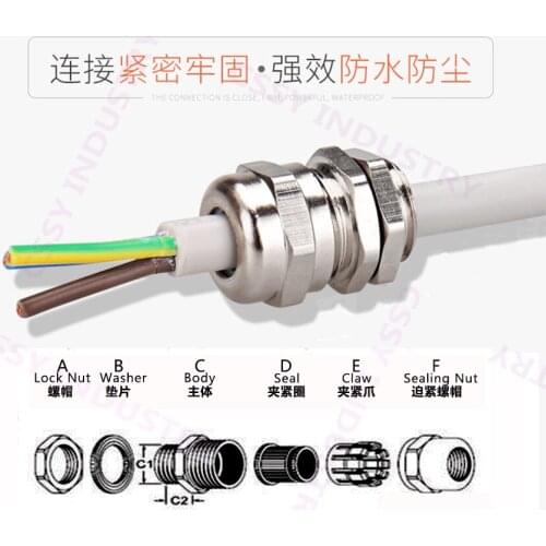 Freeshipping 1 Pcs Stainless Steel M40 M50 M63 Waterproof Connector Cable Glands