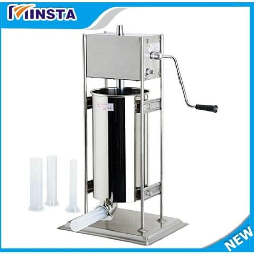 Free shipping- 7L manual 4 stainless steel sizes tubes sausage stuffer sausage maker machine