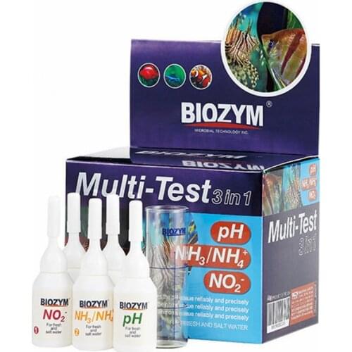 BIOZYM 1 piece NO2 nitrite NH3 NH4 ammonia PH test solution 3 in 1 fresh marine reef tank fish tank water test test agent