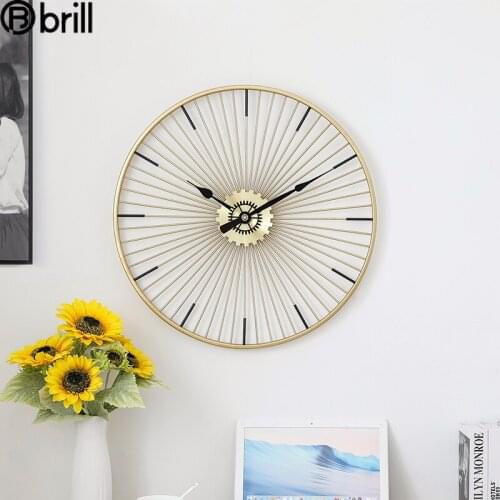 Large Minimalistic Luxury Wall Clock Metal Creative Wall Clock Unique Style Clocks Wall Home Decor Living Room Horloge Gift