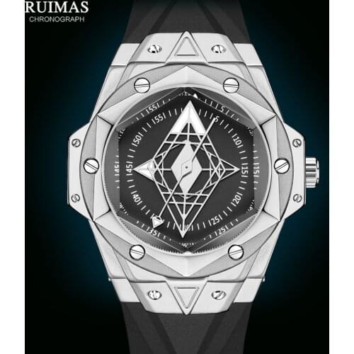 RUIMAS Fashion Mens Watches Luxury Military Sport Wristwatch for Man Soft Silicone Strap Watch Relojio часы zegarki montre