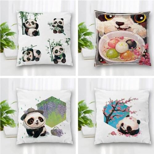 Hot Sale Custom Decorative Pillowcase Panda Square Zippered Pillow Cover Best Nice Gift 20X20cm 35X35cm 40x40cm