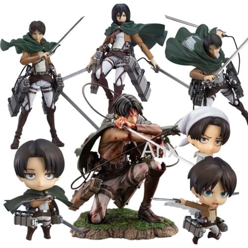 18cm Mikasa Ackerman Figure Attack on Titan Figure Rival Ackerman Action Figure Eren Package Ver.Levi PVC Action Figure