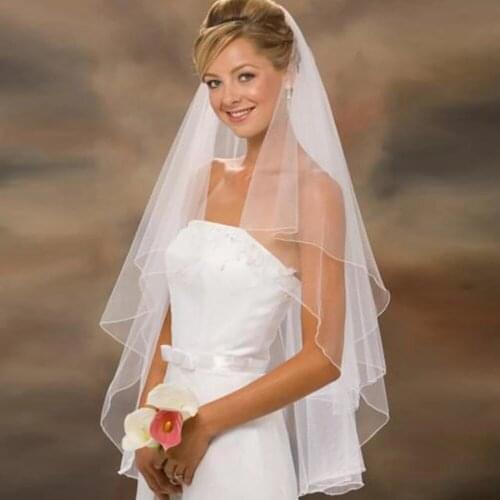 Vestidos Elegant Wedding Accessories Tulle Illusion Comb Two Layer White Lvory Bridal Veils 2022 Fashion