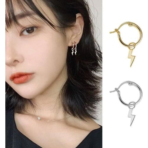 Korean Jewelley 925 Sterling Silver Geometric Stud Earrings For Girls Lady Pendientes eh756