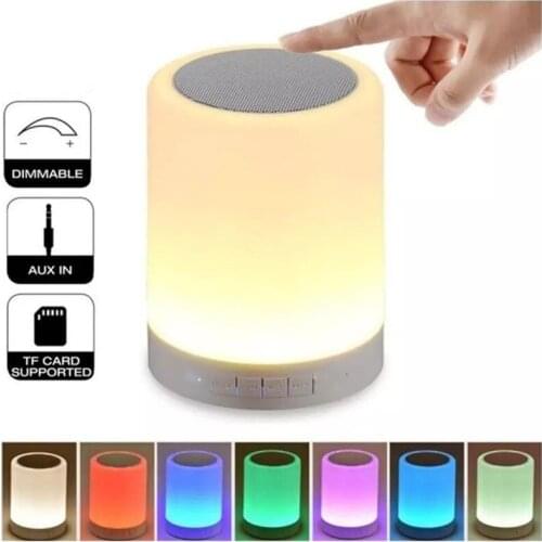 Creative Portable LED Night Lights with Smart Wireless Bluetooth Speaker Touch Sensor Light Colors Changeable Bedside Music Lamp