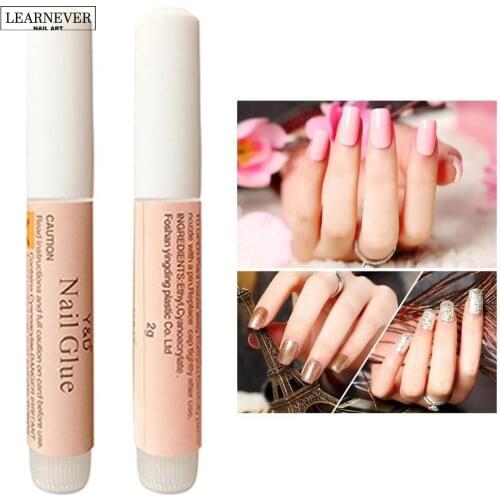 LEARNEVER 2pcs Nail Glue 2g Nail Art Faluse Nail Tips Professional Rhinestones User Glue Beauty Mini NQT2434 Acrylic O2U3