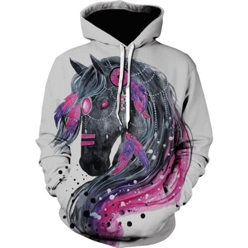 2021 Hot Sweatshirt Men/ Women 3D Hoodies Print Brown Horse Animal Pattern Pullover Unisex Casual Creative hoodie sudaderas