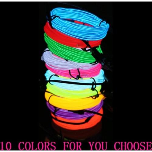 1M 2M 3M 5M Neon Light EL Wire 3 Modes 10 Colors LED Strip Light with Controller For Car Dance Party Bike Decoration Lighting