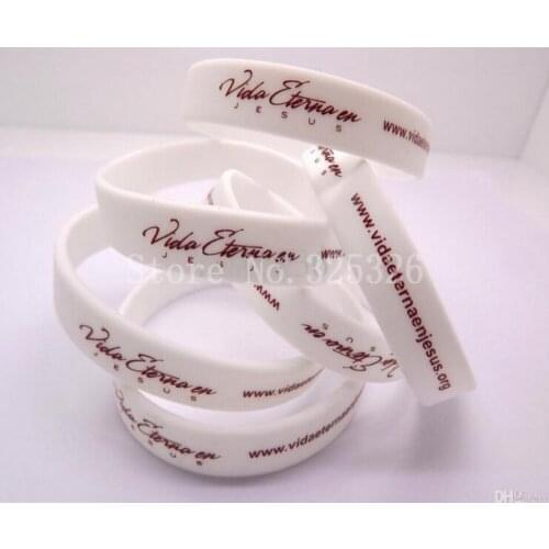 Hot Popular Adult Size Fashion Men Women Sports Bracelet Cheap Silicon Wristband with red heart Text Imprint bands