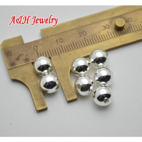 100pcs High Quality DIY Findings Silver Plated Hollow Round Beads Fashion Jewelry Making Materials