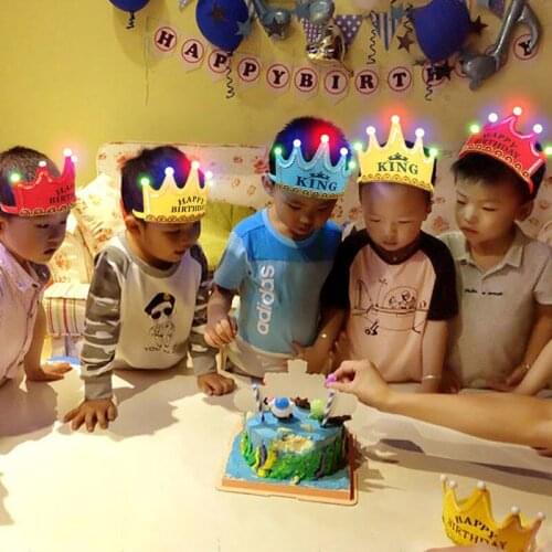 Birthday party hat Fashion cartoon electronic illuminate Luminous hat Childrens party adult Birthday party hat E11090