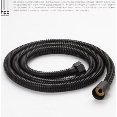 HPB 1.5M G1/2" Stainless Steel Plumbing Hose Tube For Bathroom Handheld Shower Hand Hold Shower Pipe Black Color H7102