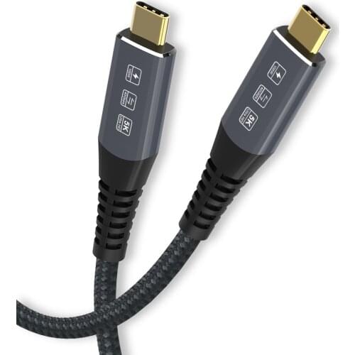 Thunderbolt 4 Cable PD 100W 5K@60Hz USB C to USB C 40Gbps USB4 Fast PD Cable for MacBook External SSD eGpu USB C Docking Station