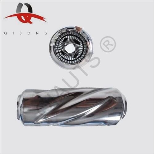 [QISONG] Universal Auto Car Middle Exhaust Muffler Tornado Dissipative Silencer Pipe Stainless Inlet 63mm Modified Exhaust Pipe